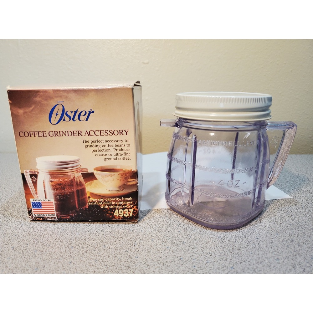 Oster Blender Coffee Grinder Accessory 1 cup jar with lid Vintage kitchen Gadget